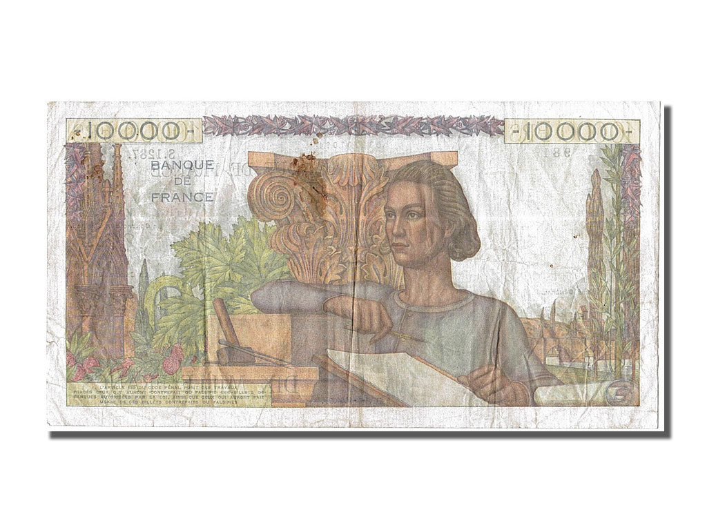 Geldschein, Frankreich, 10,000 Francs, 10 000 F 1945-1956 ''Génie Français''