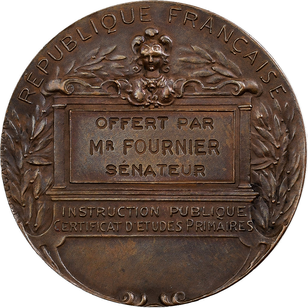 Francia, medaglia, Instruction Publique, Certificat d'Etudes Primaires, Bronzo
