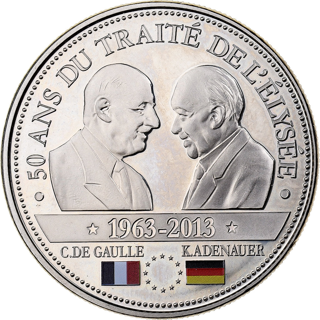 France, Medal, 50 Ans du Traité de l'Elysée, De Gaulle-Adenauer, 2013