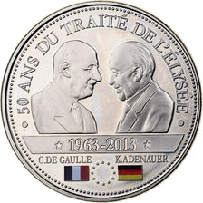 France, Medal, 50 Ans du Traité de l'Elysée, De Gaulle-Adenauer, 2013