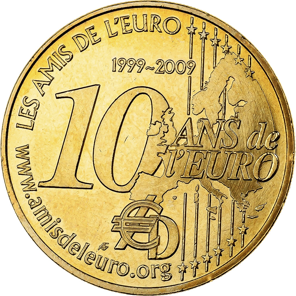 France, Jeton, Paris - Les amis de l'Euro - 10 ans de l'Euro, 2009, Cupro-nickel