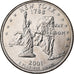 Stati Uniti, Quarter, Quarter Dollar, 2001, U.S. Mint, New York 1788, Rame