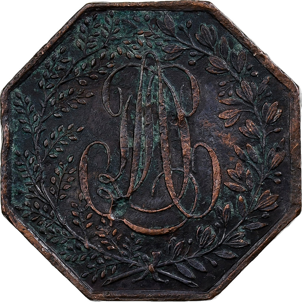 Francia, ficha, Amis de l'Ordre, Orient de Paris, 1823, Rame, Peuvrier, MB