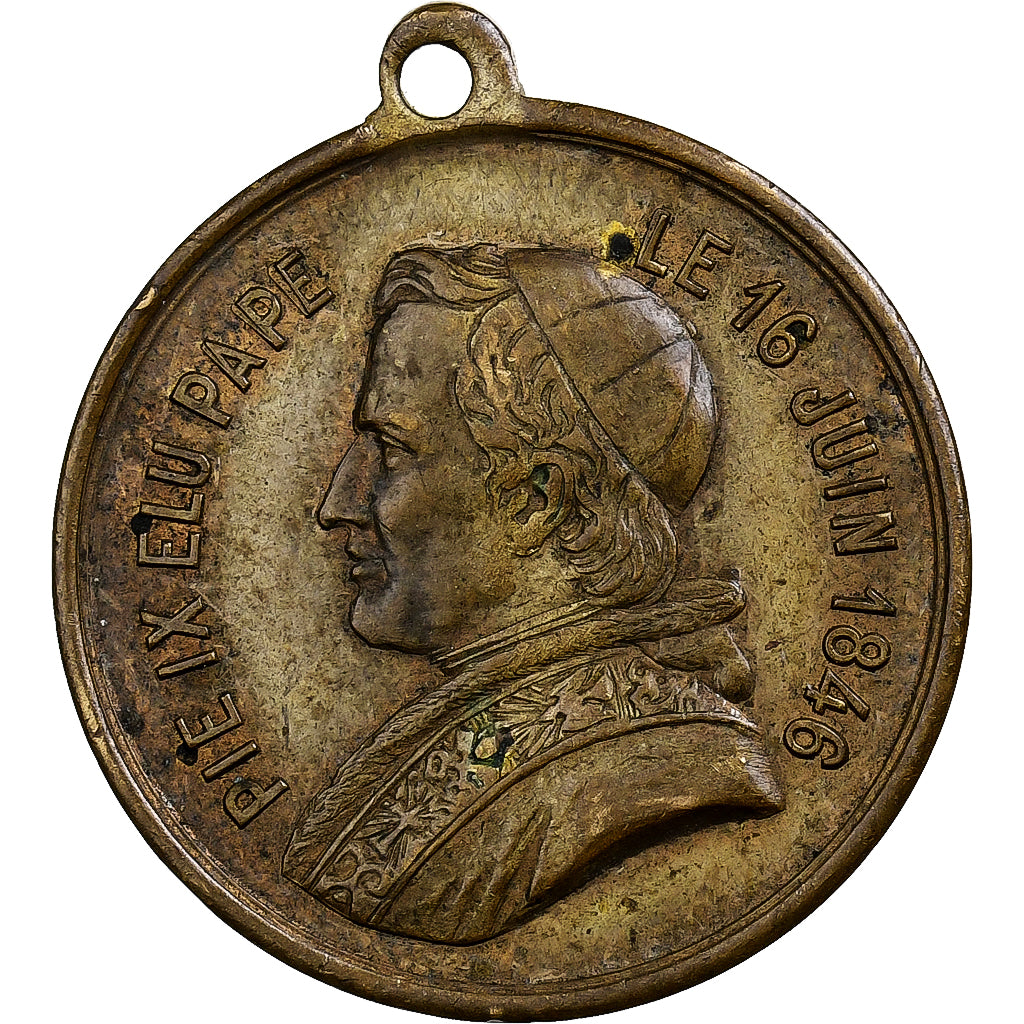 Vaticano, medalha, Election du Pape Pie IX, 1846, Latão, AU(50-53)