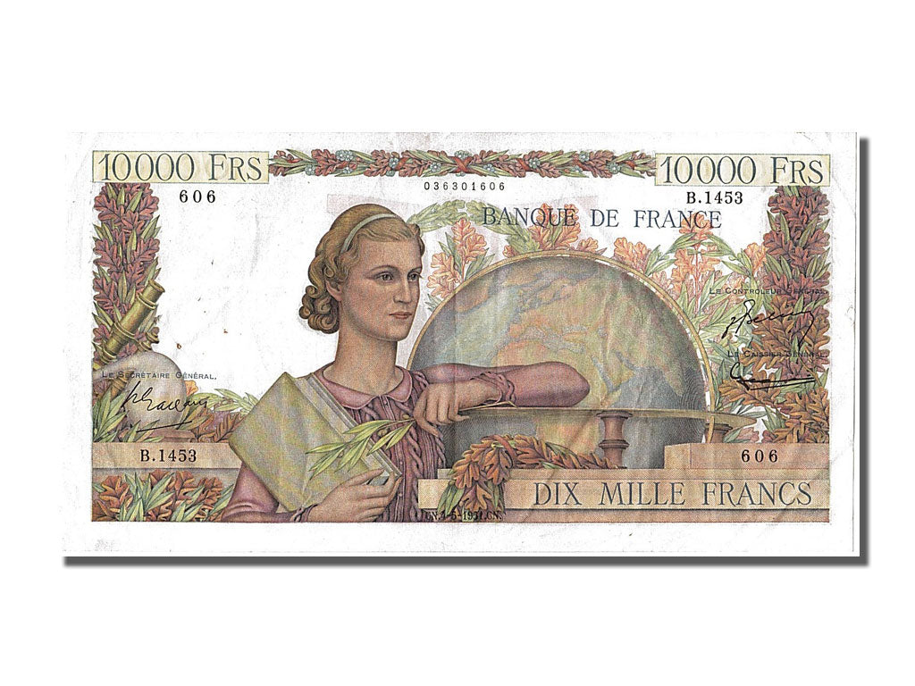 Banknote, France, 10,000 Francs, 10 000 F 1945-1956 ''Génie Français'', 1951