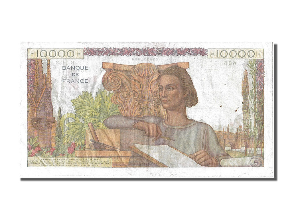Banknote, France, 10,000 Francs, 10 000 F 1945-1956 ''Génie Français'', 1951