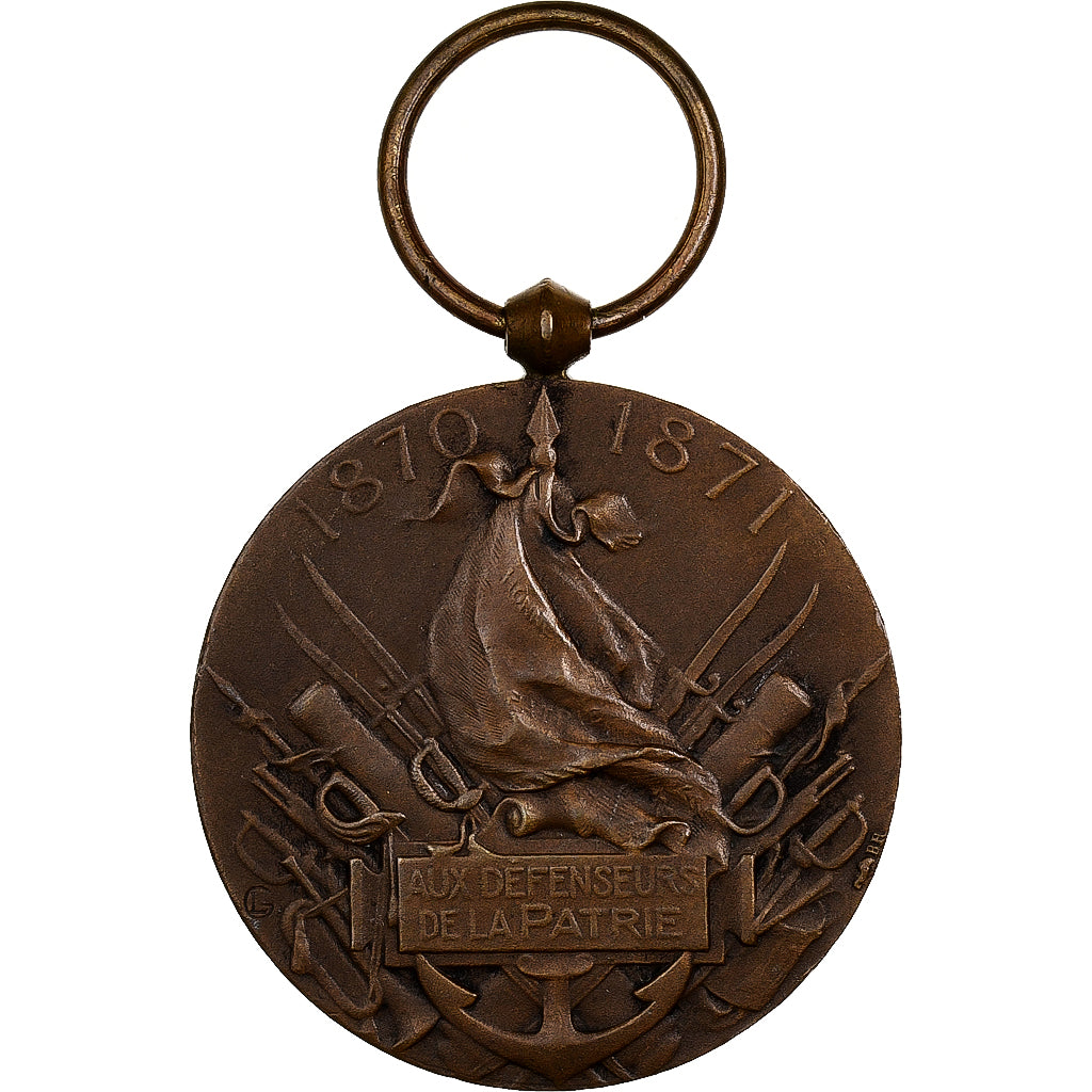 France, Aux Défenseurs de la Patrie, WAR, Medal, 1870-1871, Excellent Quality