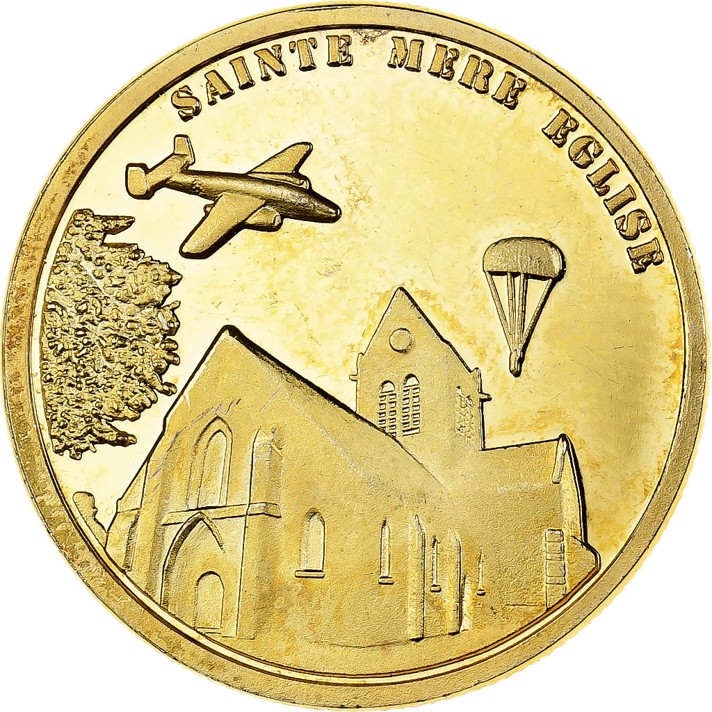 Francia, medaglia, Sainte-Mère Eglise, Rame dorato, SPL-