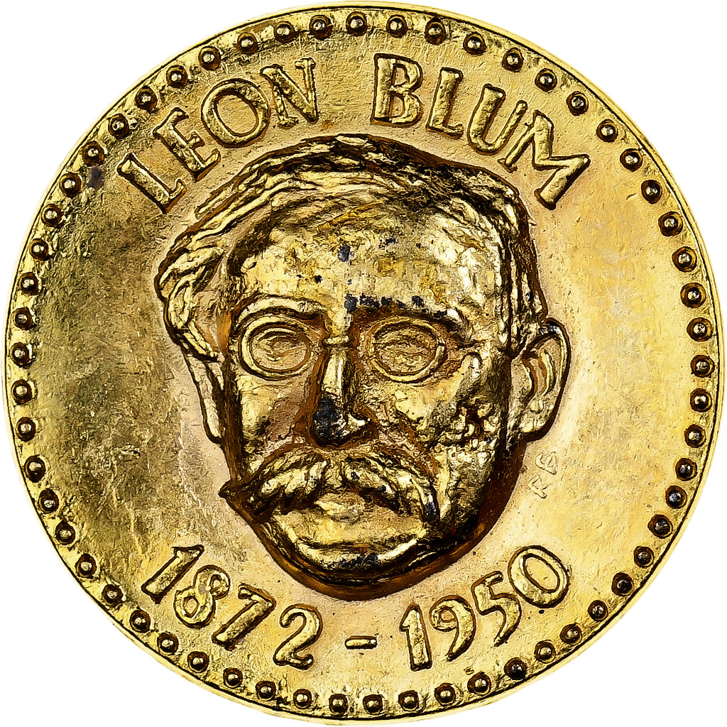 France, Token, Collection Total, Léon Blum, 1970, Brass, AU(50-53)