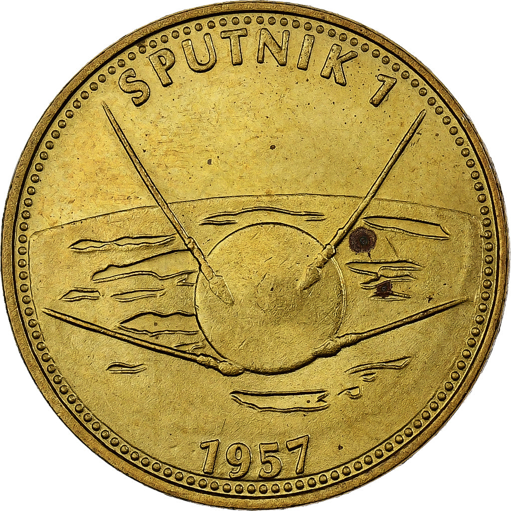 Francia, ficha, Collection Shell, Sputnik 1, Bronzo-alluminio, SPL