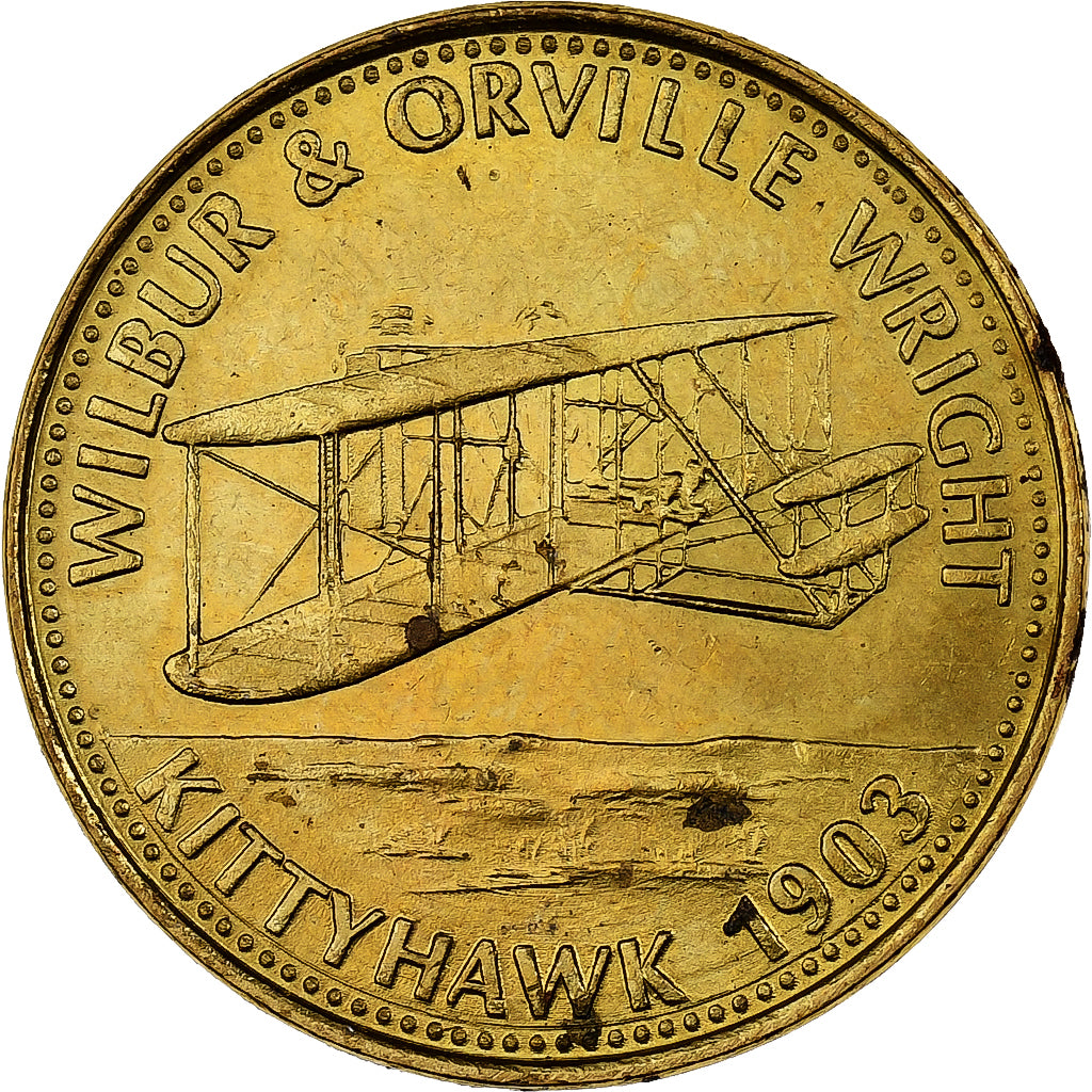 France, Jeton, Aviation, Wilbur et Orville Wright, 1903, Bronze-aluminium, SUP+