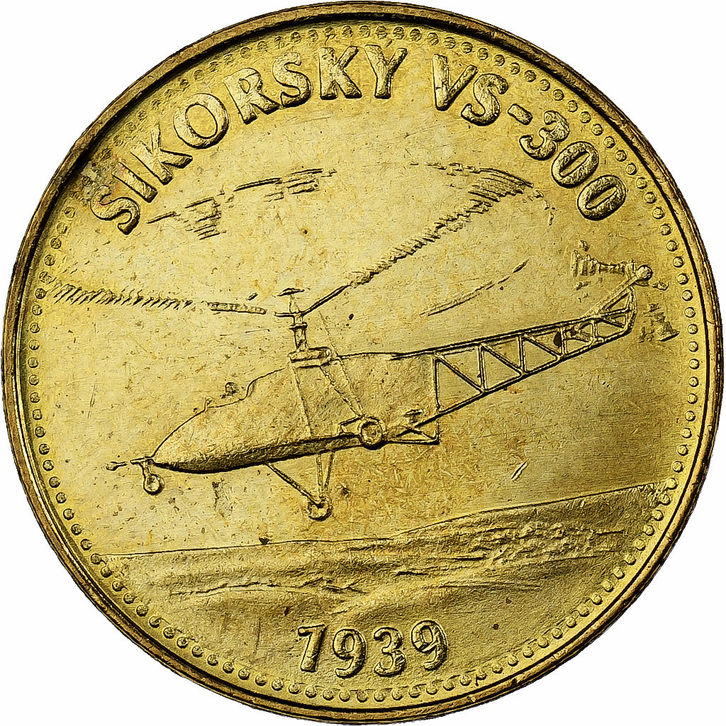Francia, ficha, Collection Shell, Sikorsky VS-300, Bronzo-alluminio, SPL