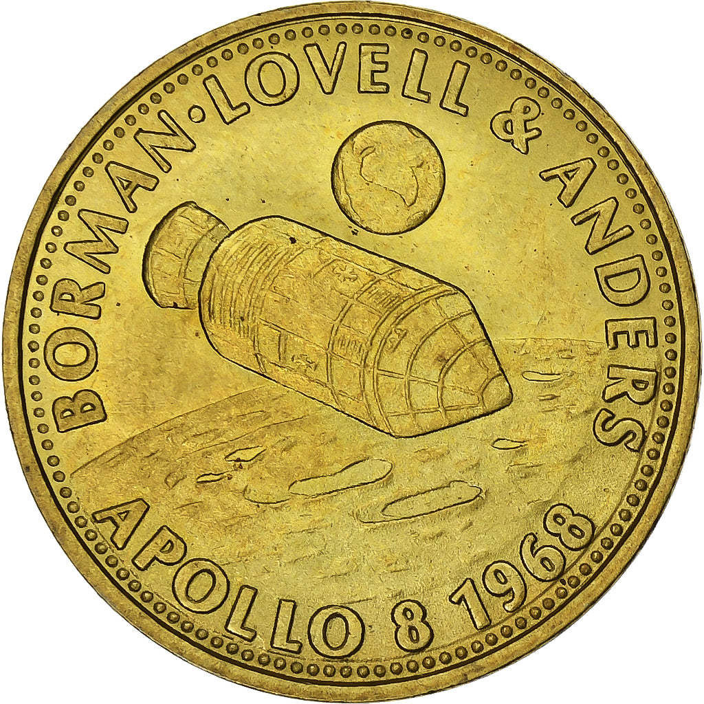 Francia, ficha, Apollo 8, Borman, Lovell, Anders, Bronzo-alluminio, SPL
