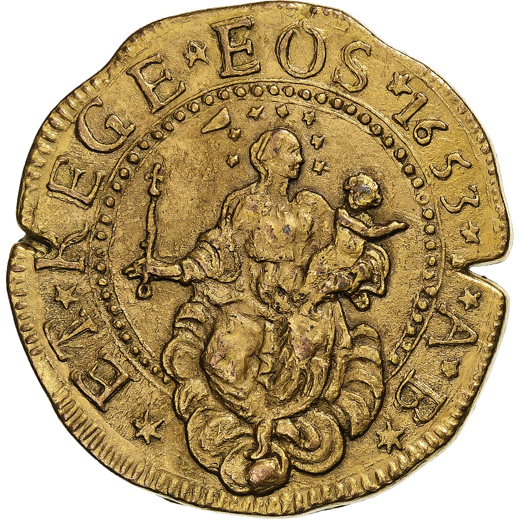 France, GENES 5 DOPPIA, 1653, Copper, Le trésor des pirates, COLLECTION BP