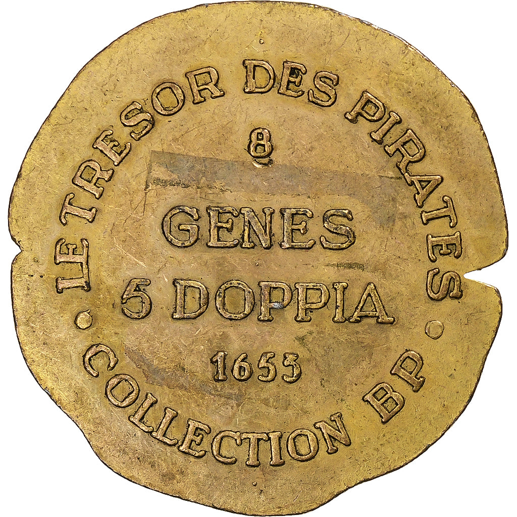France, GENES 5 DOPPIA, 1653, Copper, Le trésor des pirates, COLLECTION BP