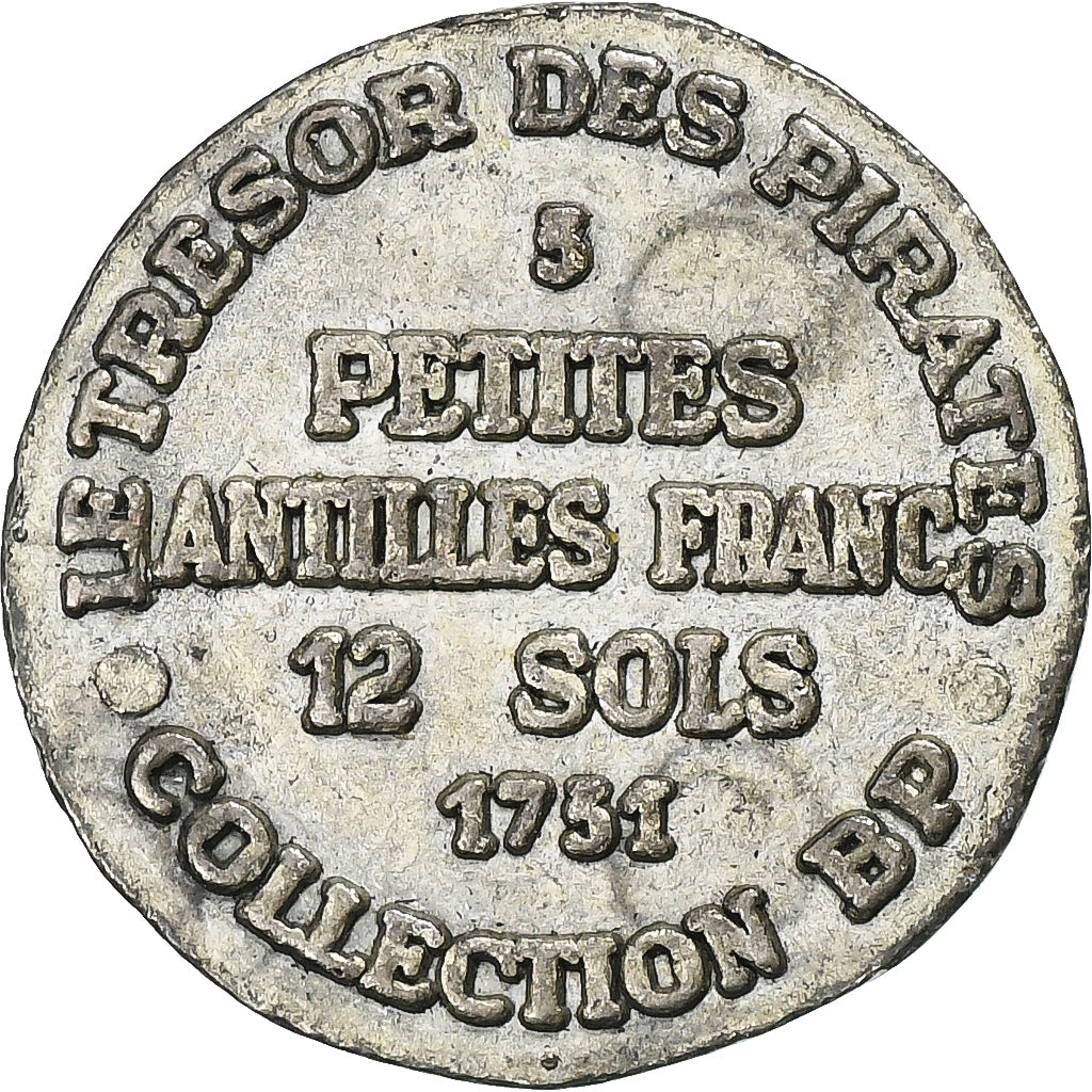 Francia, ficha, Collection BP, 12 Sols Isles du Vent, Métal, SPL-