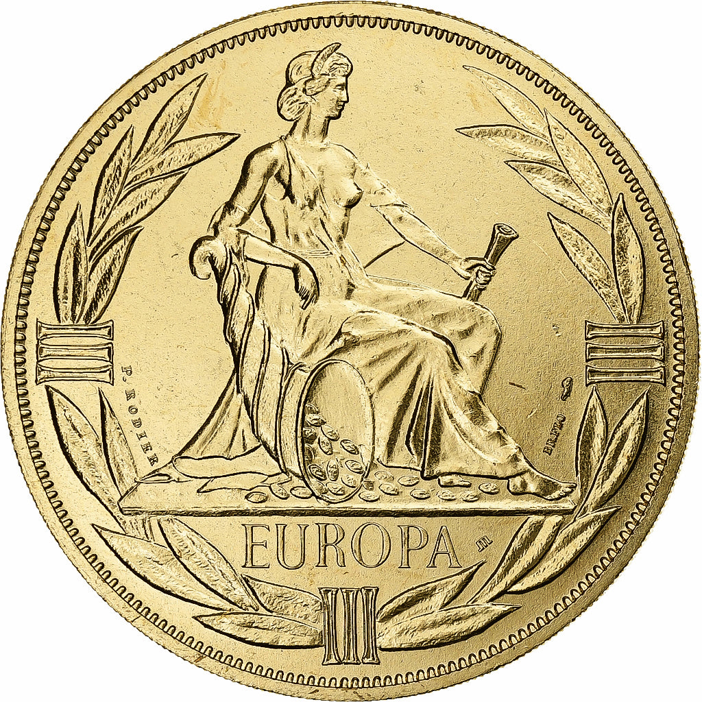 Frankreich, Medaille, Ecu Europa, Marianne, 1980, Bronze Florentin, Rodier, UNZ