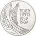 Francia, 5 Francs, Tour Eiffel, 1989, Paris, BE, Argento, SPL+, KM:968a