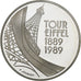 Francia, 5 Francs, Tour Eiffel, 1989, Paris, BE, Argento, FDC, KM:968a