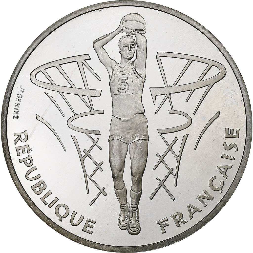 Frankreich, 100 Francs, FIBA, basket-ball, 1991, Monnaie de Paris, BE, Silber