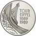 France, 5 Francs, Tour Eiffel, 1989, Paris, BE, Silver, MS(65-70), KM:968a