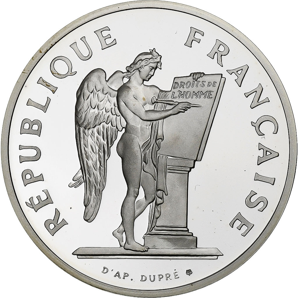 France, 100 Francs, Droits de l'Homme, 1989, Paris, Proof / BE, Silver