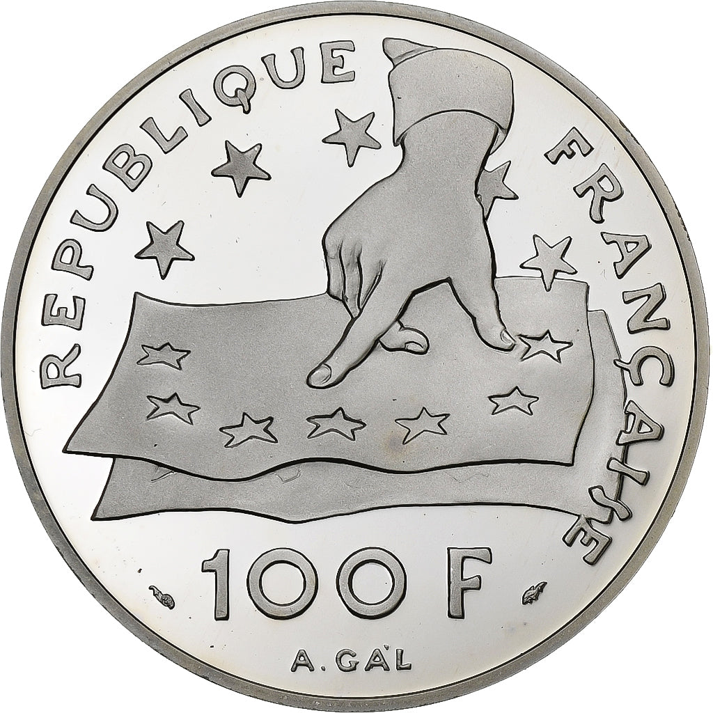 Francia, 100 Francs, Descartes, 1991, Paris, BE, Argento, FDC, Gadoury:c24