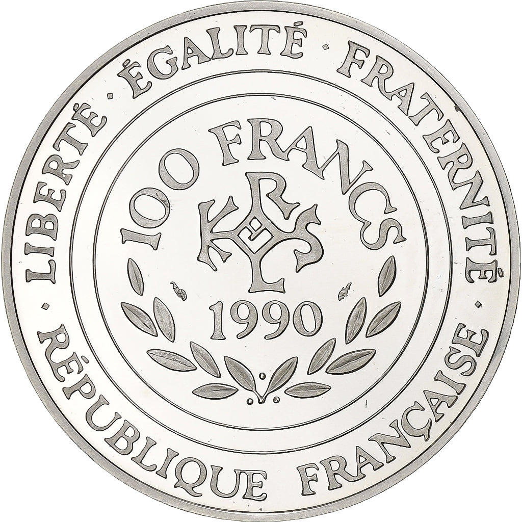 Francia, 100 Francs-15 Ecus, 1990, Paris, Charlemagne, Argento, FDC, KM:989