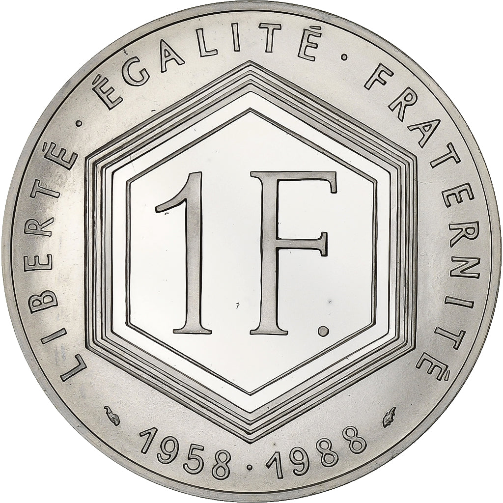 France, Franc, Charles de Gaulle, 1988, Paris, Proof, Silver, MS(65-70)