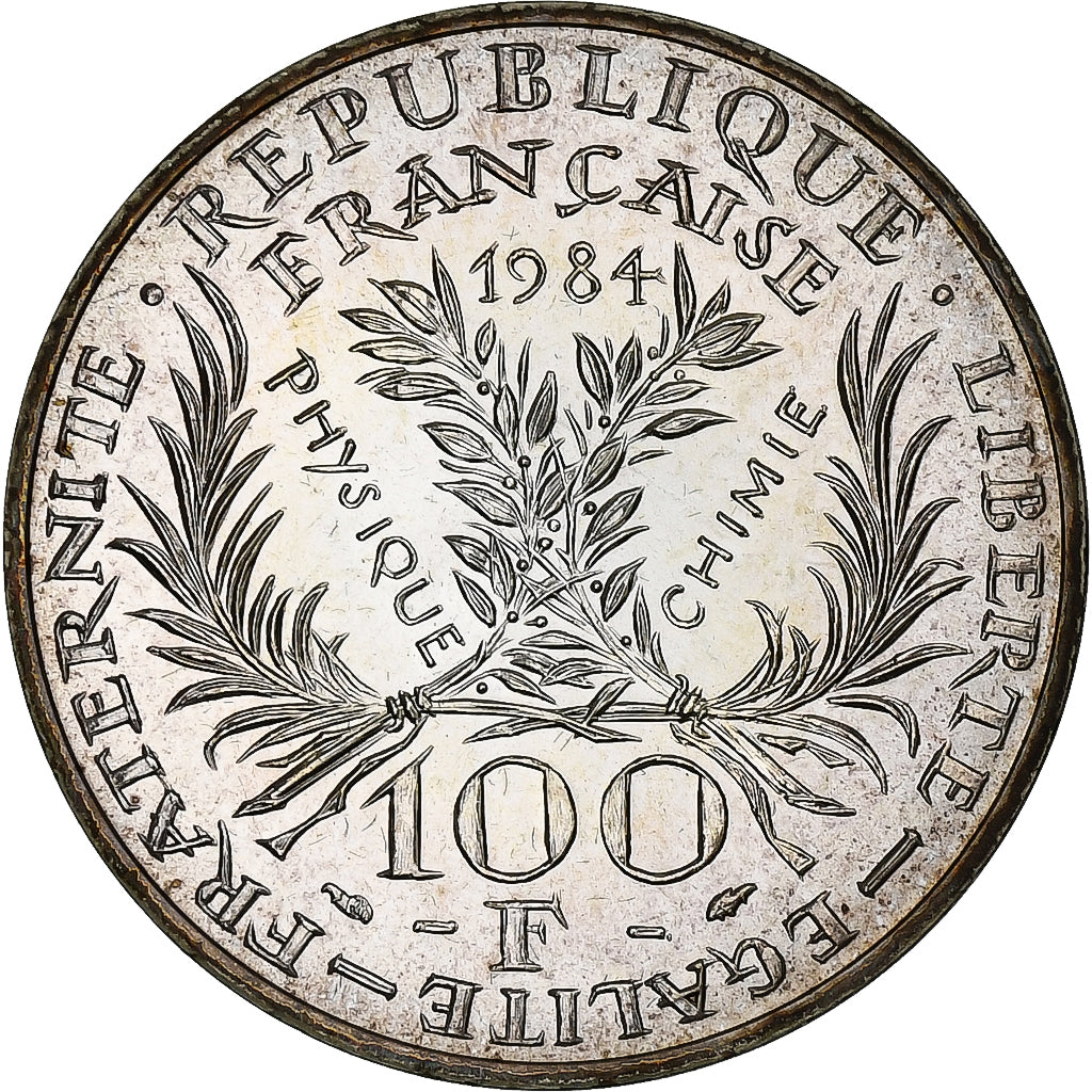 França, 100 Francs, Marie Curie, 1984, Paris, BU, Prata, MS(64), Gadoury:899