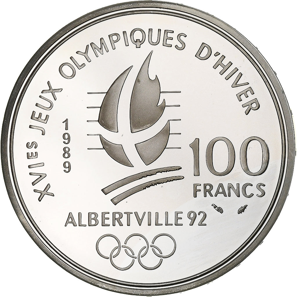 Francia, 100 Francs, Albertville - Patinage artistique, 1989, Monnaie de Paris