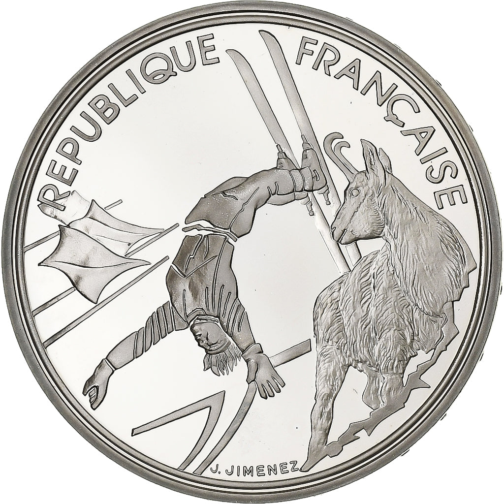 Francia, 100 Francs, Albertville - Free-style Skiing, 1990, MDP, FS, Argento