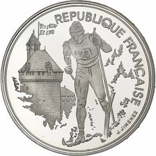 Francia, 100 Francs, 1991, JO Albertville : skieur de fond, Argento, FDC