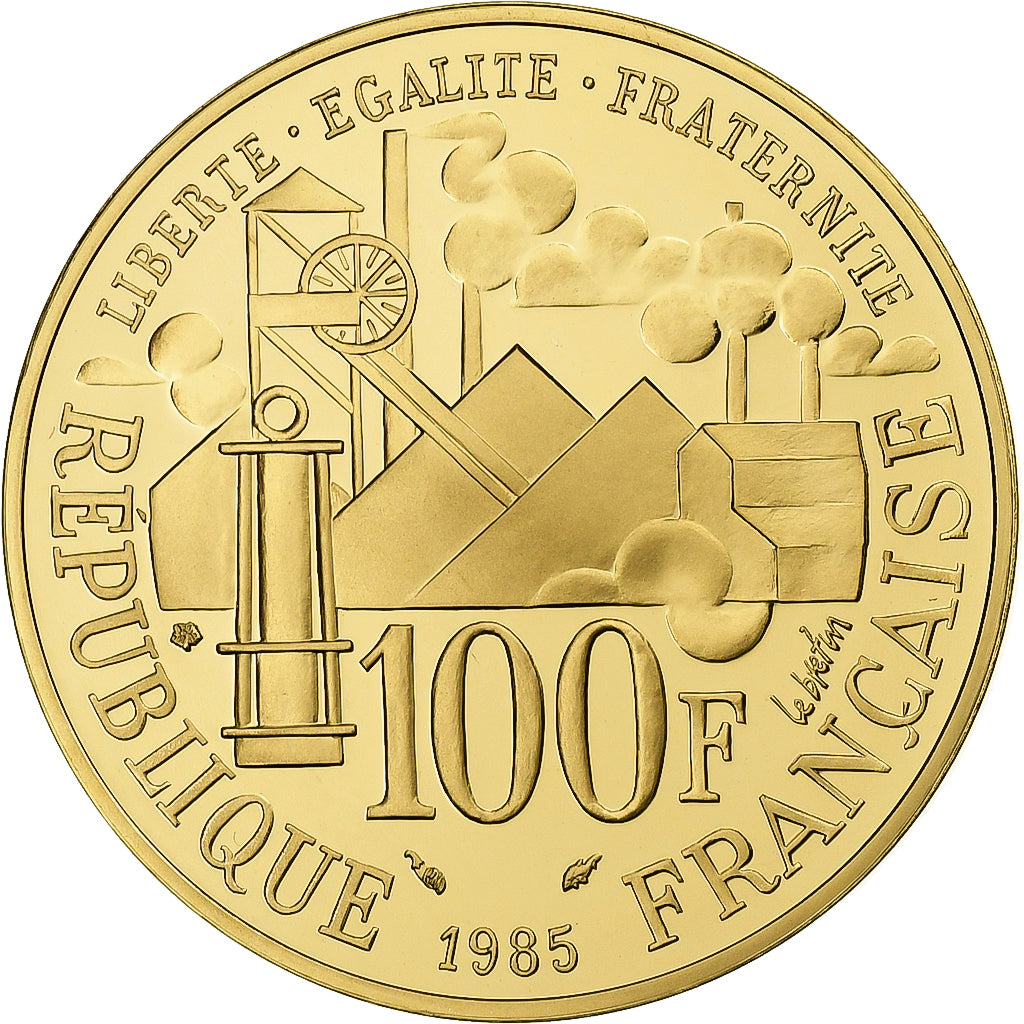 France, 100 Francs, Germinal, 1985, Monnaie de Paris, BE, Or, FDC, Gadoury:900