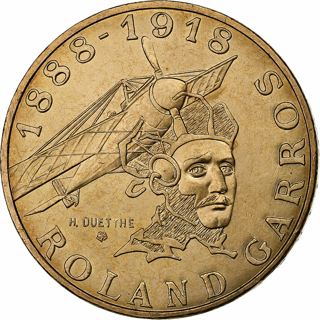 Francja, 10 Francs, Roland Garros, 1988, Paris, FDC, Aluminium-Brąz, MS(65-70)