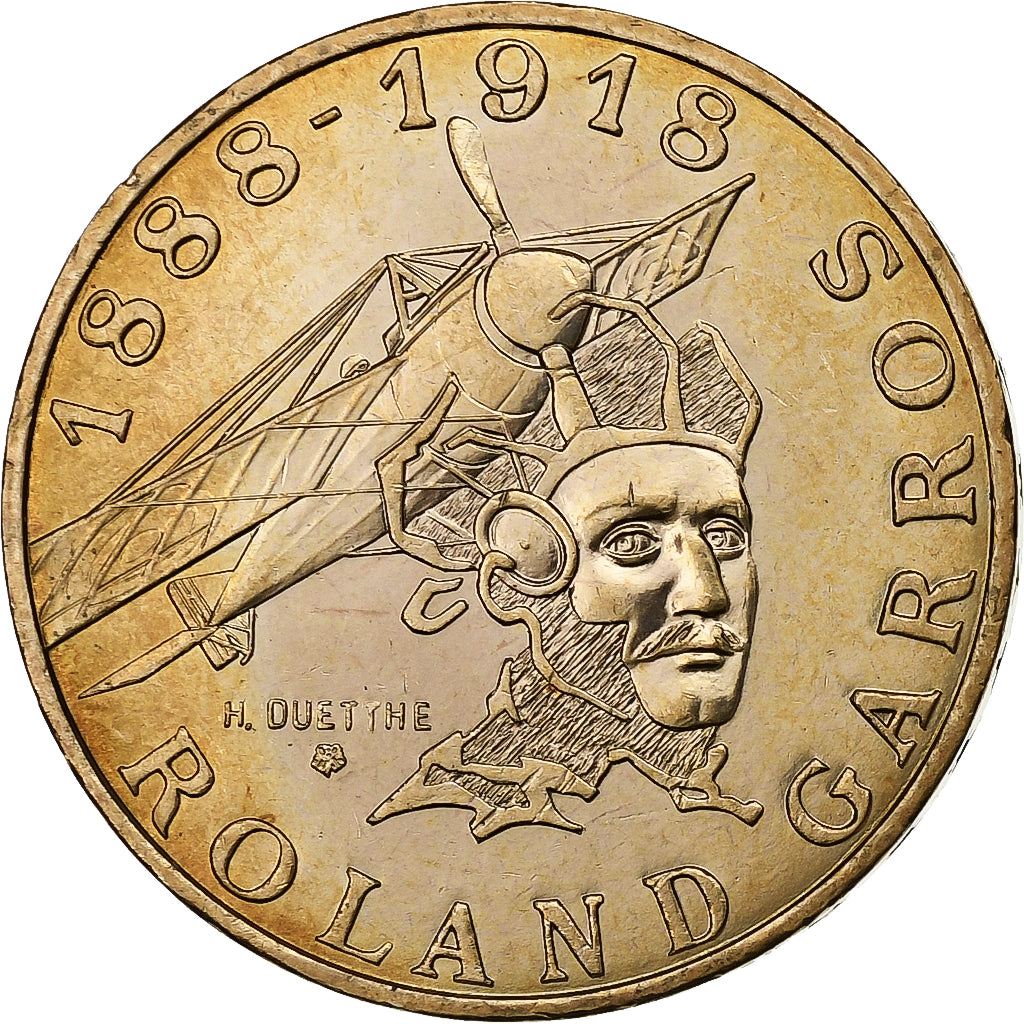 França, 10 Francs, Roland Garros, 1988, Paris, FDC, Alumínio-Bronze, MS(64)