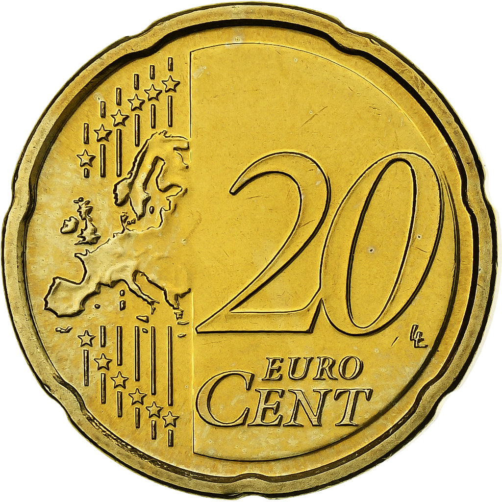 Luxemburgo, 20 Euro Cent, 2010, MS(65-70), Latão, KM:90