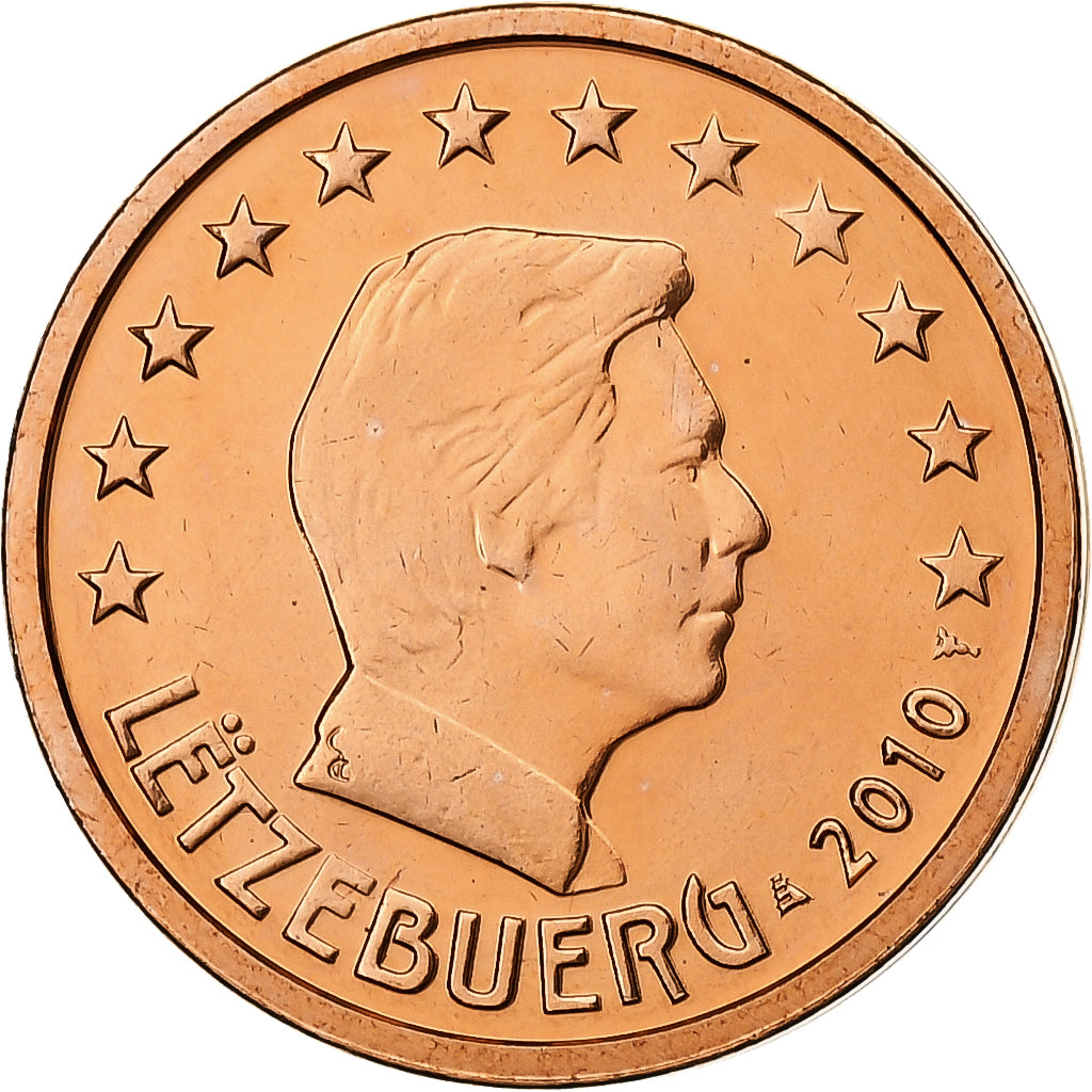 Luksemburg, 2 Euro Cent, 2010, Utrecht, MS(65-70), Miedź platerowana stalą