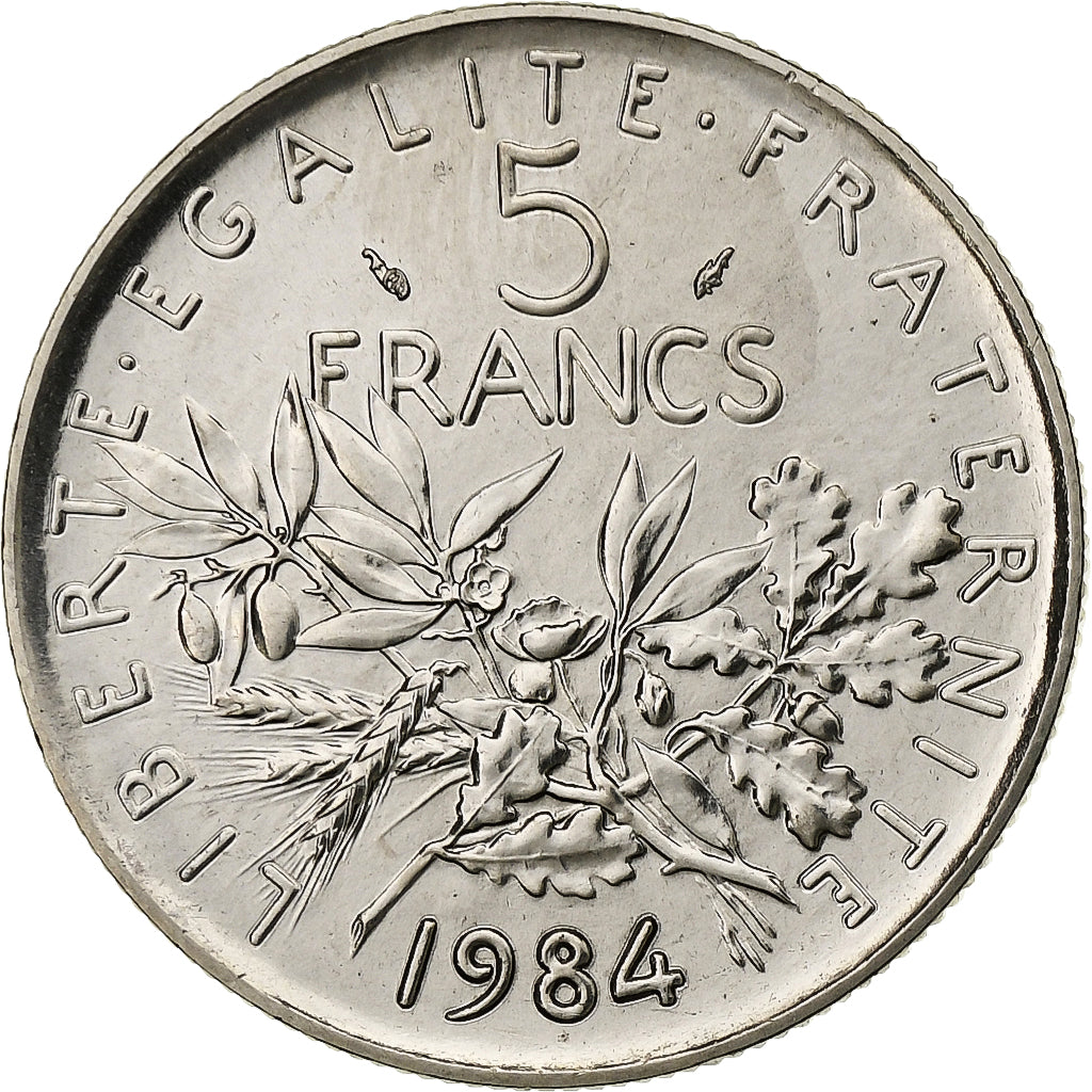 Moneta, Francia, Semeuse, 5 Francs, 1984, Paris, série FDC, FDC, Nichel