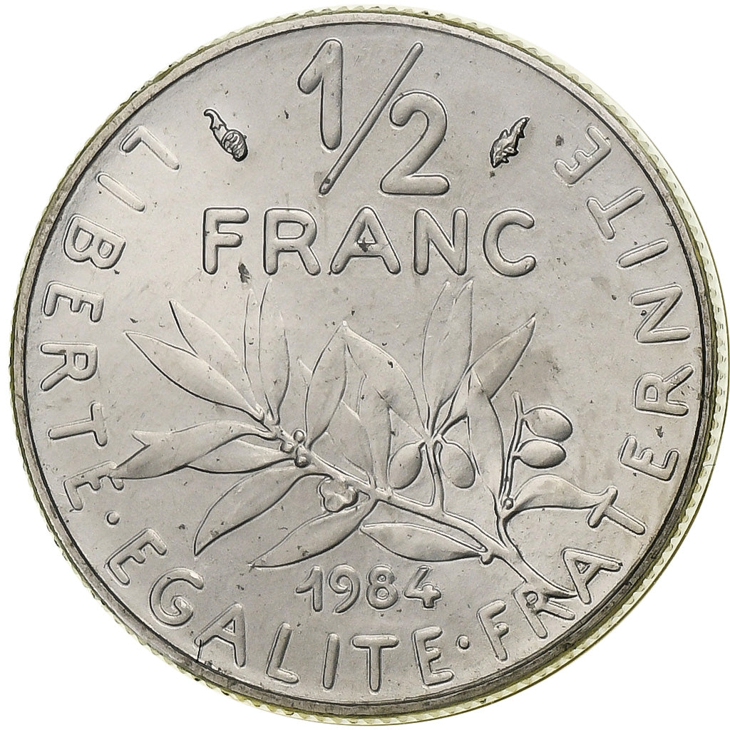Münze, Frankreich, Semeuse, 1/2 Franc, 1984, Paris, série FDC, STGL, Nickel
