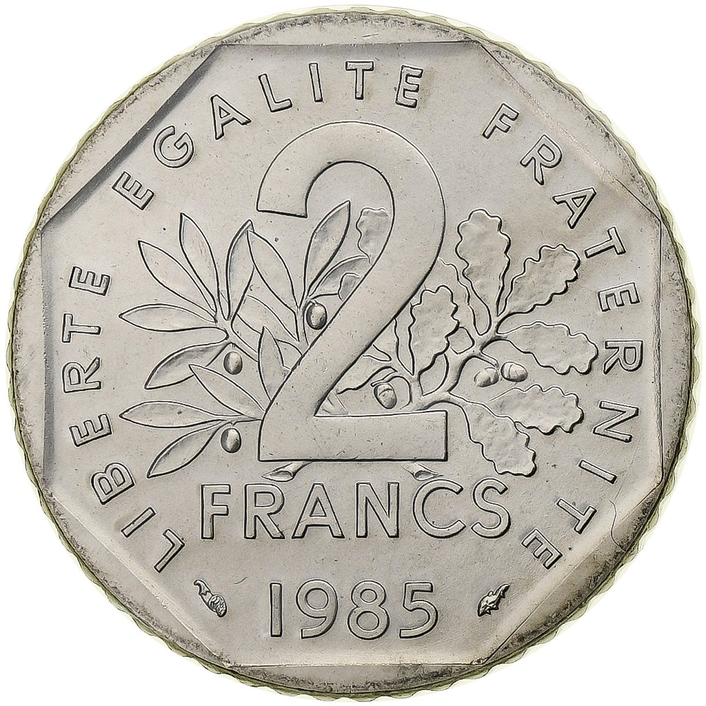 Moneta, Francia, Semeuse, 2 Francs, 1985, Paris, BU, FDC, Nichel, KM:942.1