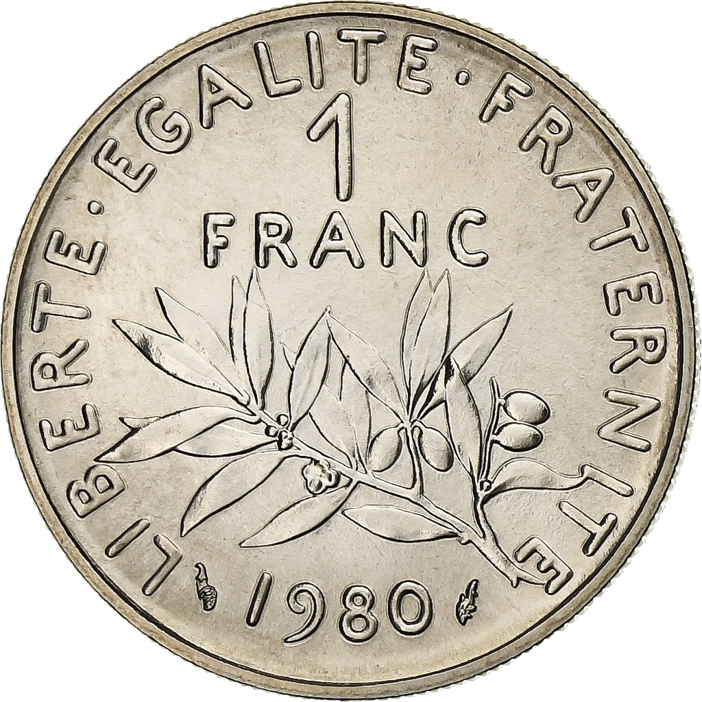 Münze, Frankreich, Semeuse, Franc, 1980, Paris, série FDC, STGL, Nickel