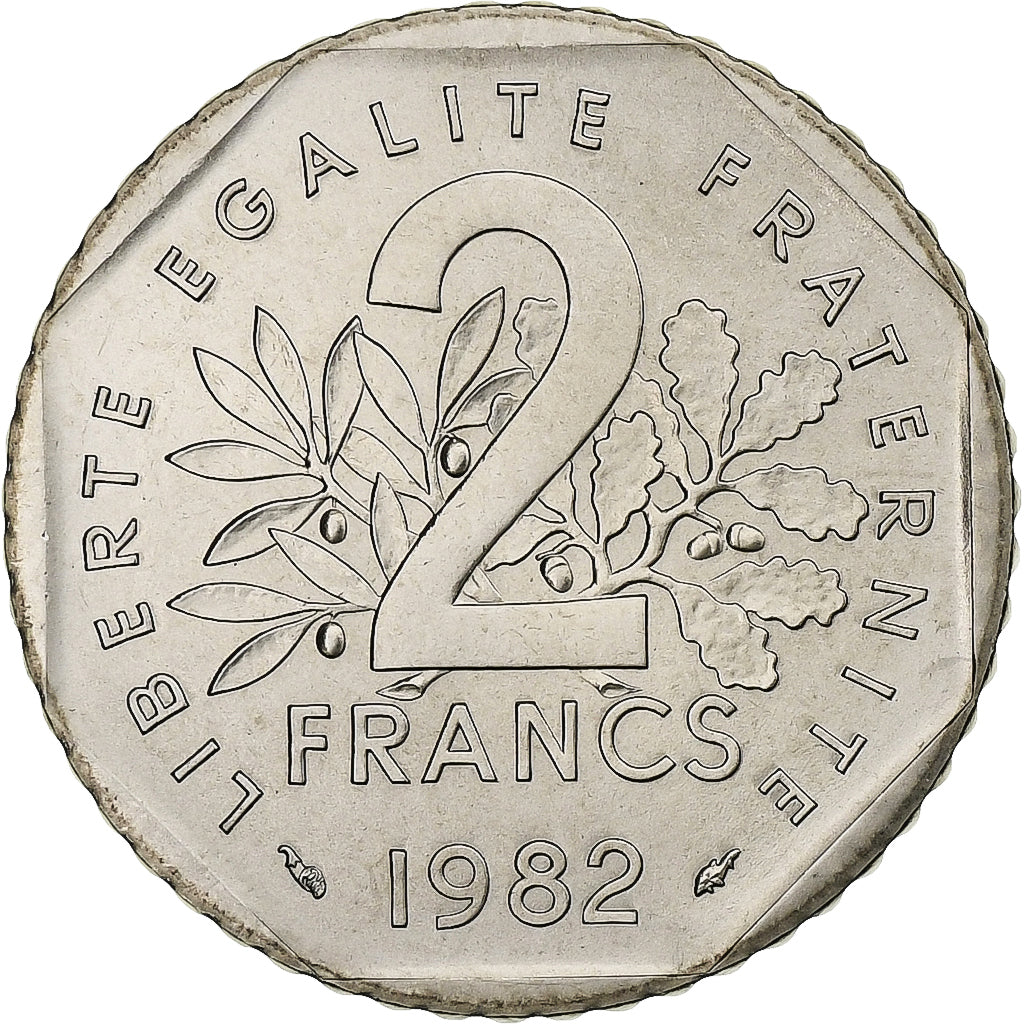 Moneta, Francia, Semeuse, 2 Francs, 1982, Paris, série FDC, FDC, Nichel