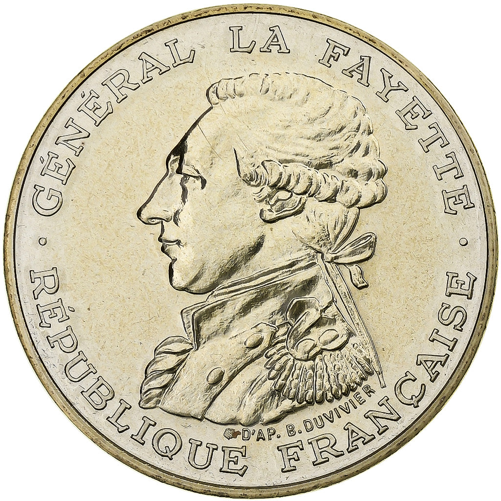Coin, France, Lafayette, 100 Francs, 1987, FDC, MS(65-70), Silver, KM:962