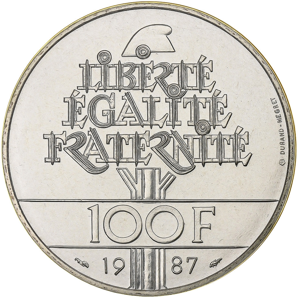Coin, France, Lafayette, 100 Francs, 1987, FDC, MS(65-70), Silver, KM:962