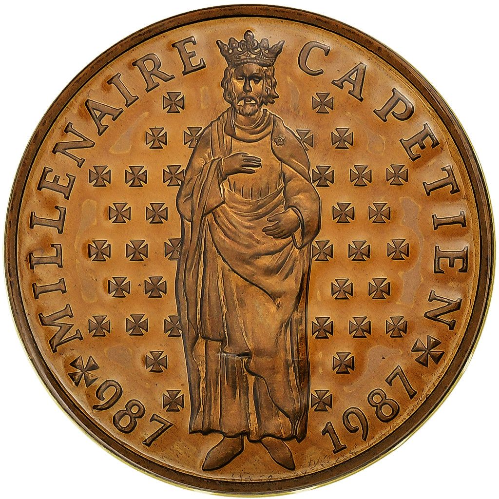 Frankrijk, 10 Francs, Hugues Capet, 1987, FDC, Nickel-Bronze, FDC, Gadoury:820