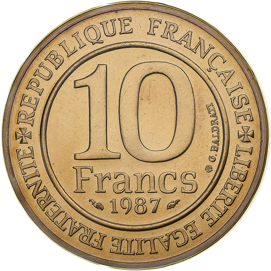 Frankrijk, 10 Francs, Hugues Capet, 1987, FDC, Nickel-Bronze, FDC, Gadoury:820