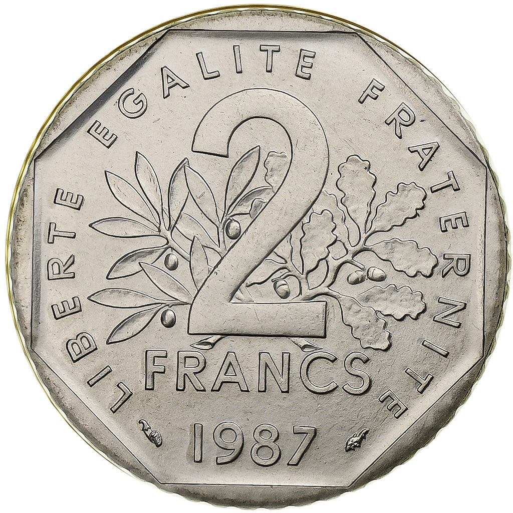 Moneta, Francia, Semeuse, 2 Francs, 1987, Paris, BU, FDC, Nichel, KM:942.1