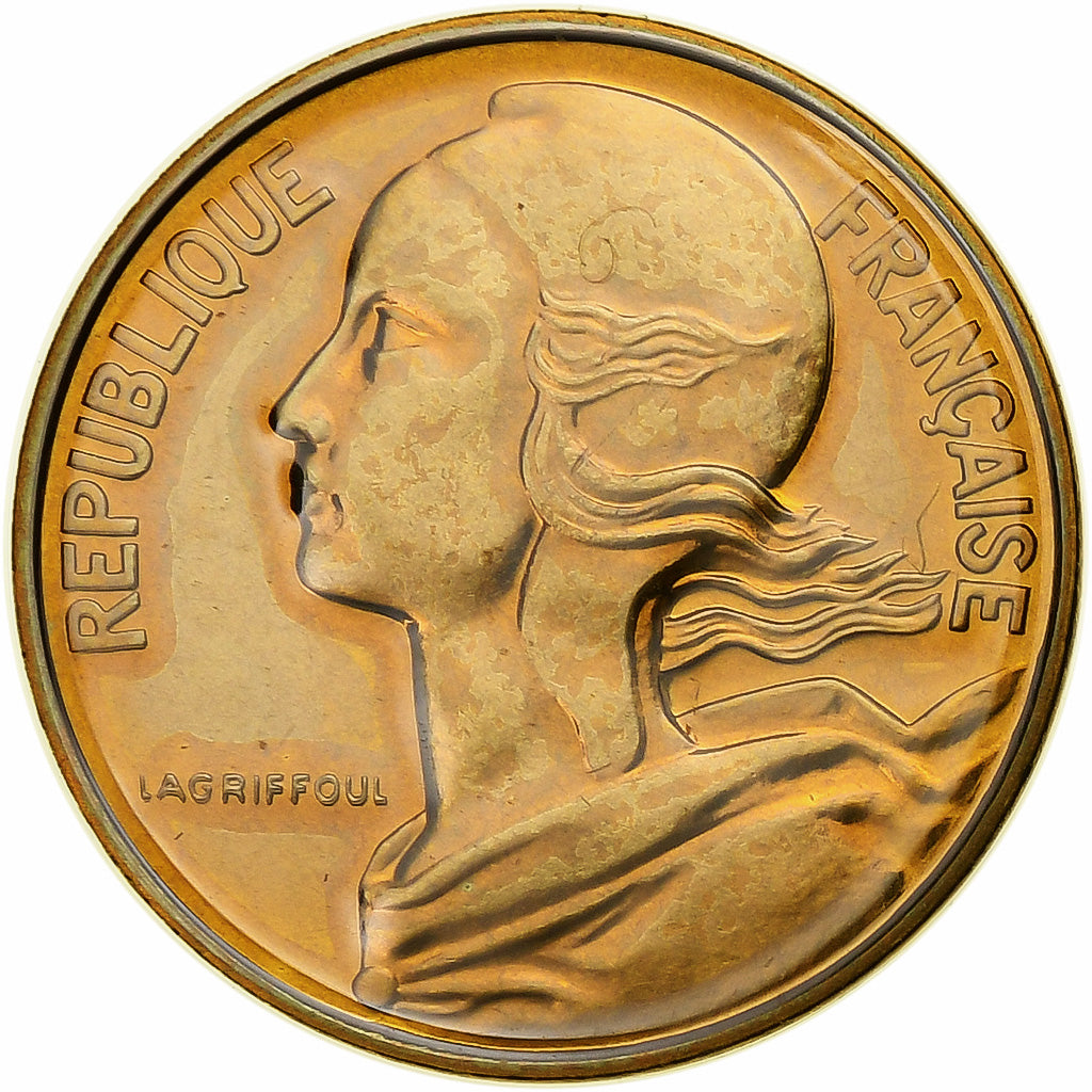 Francja, 10 Centimes, Marianne, 1987, Paris, FDC, Aluminium-Brąz, MS(65-70)