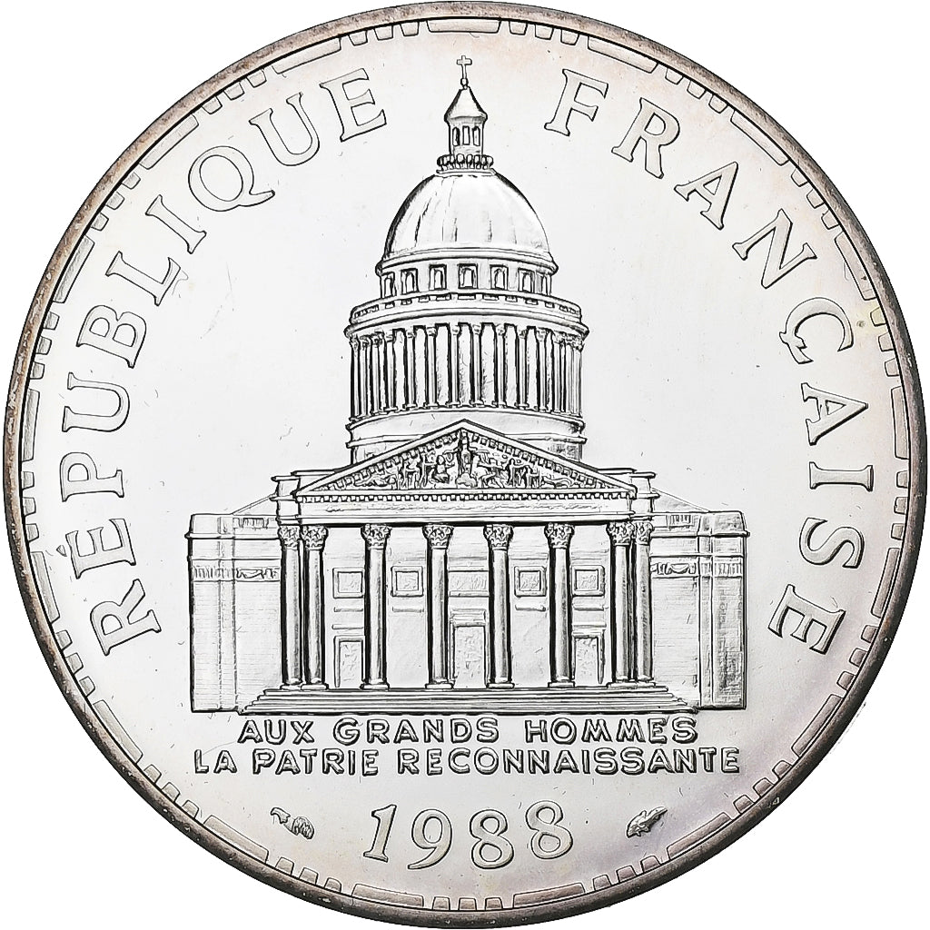 Moneda, Francia, Panthéon, 100 Francs, 1988, Paris, série FDC, FDC, Plata